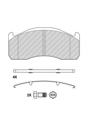 BRAKE LINING SET TRAILING AXLE   VOLVO FH-FM